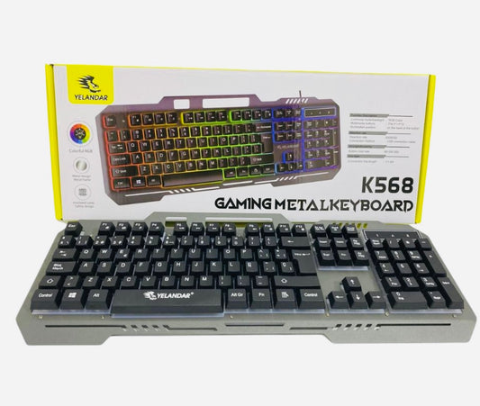 Teclado tipo GAMER de cable USB K568