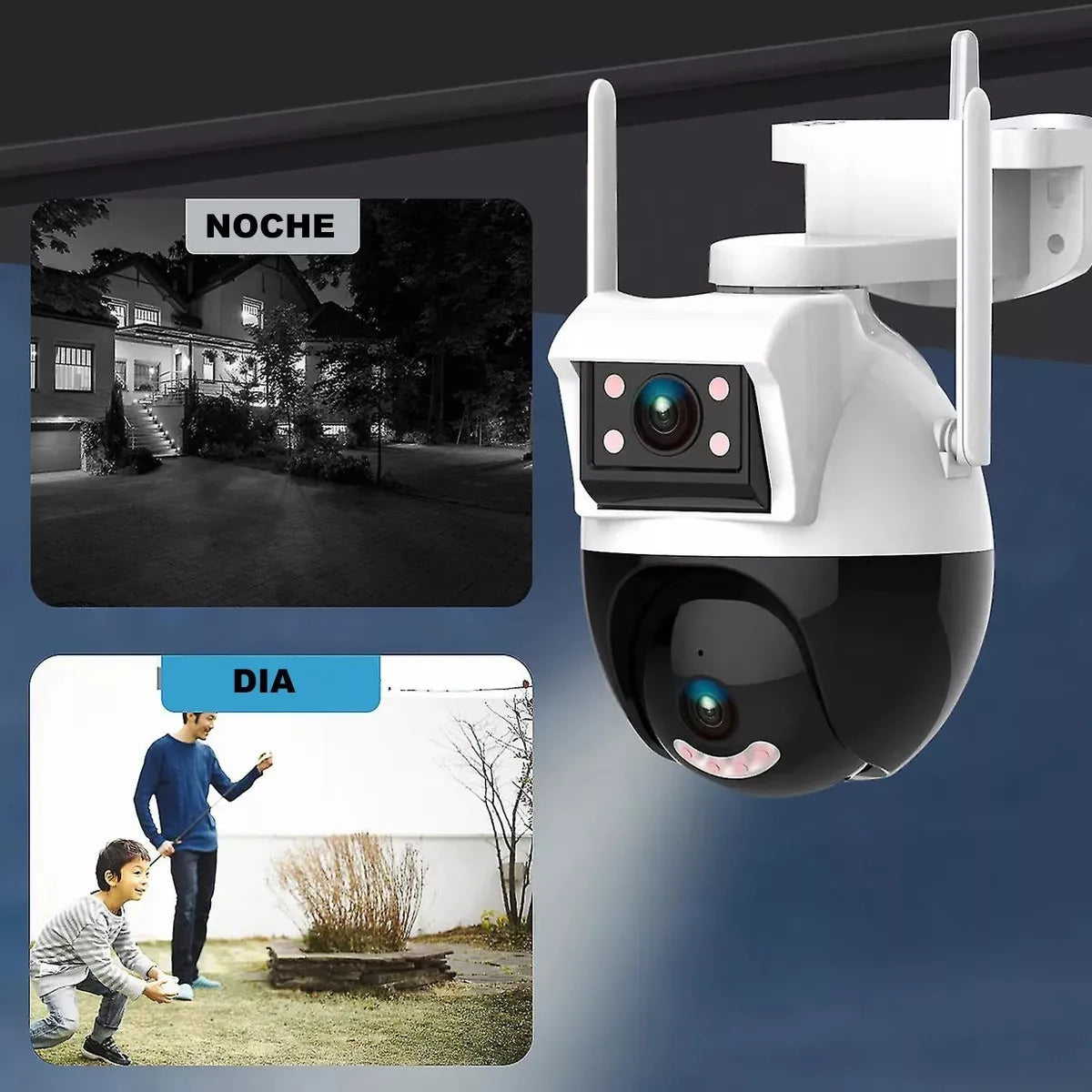 Cámara robótica doble lente para exteriores JORTAN